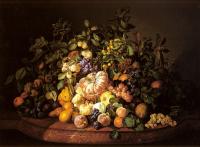 Zinnogger, Leopold - A Still Life of Fruit on a Marble Ledge